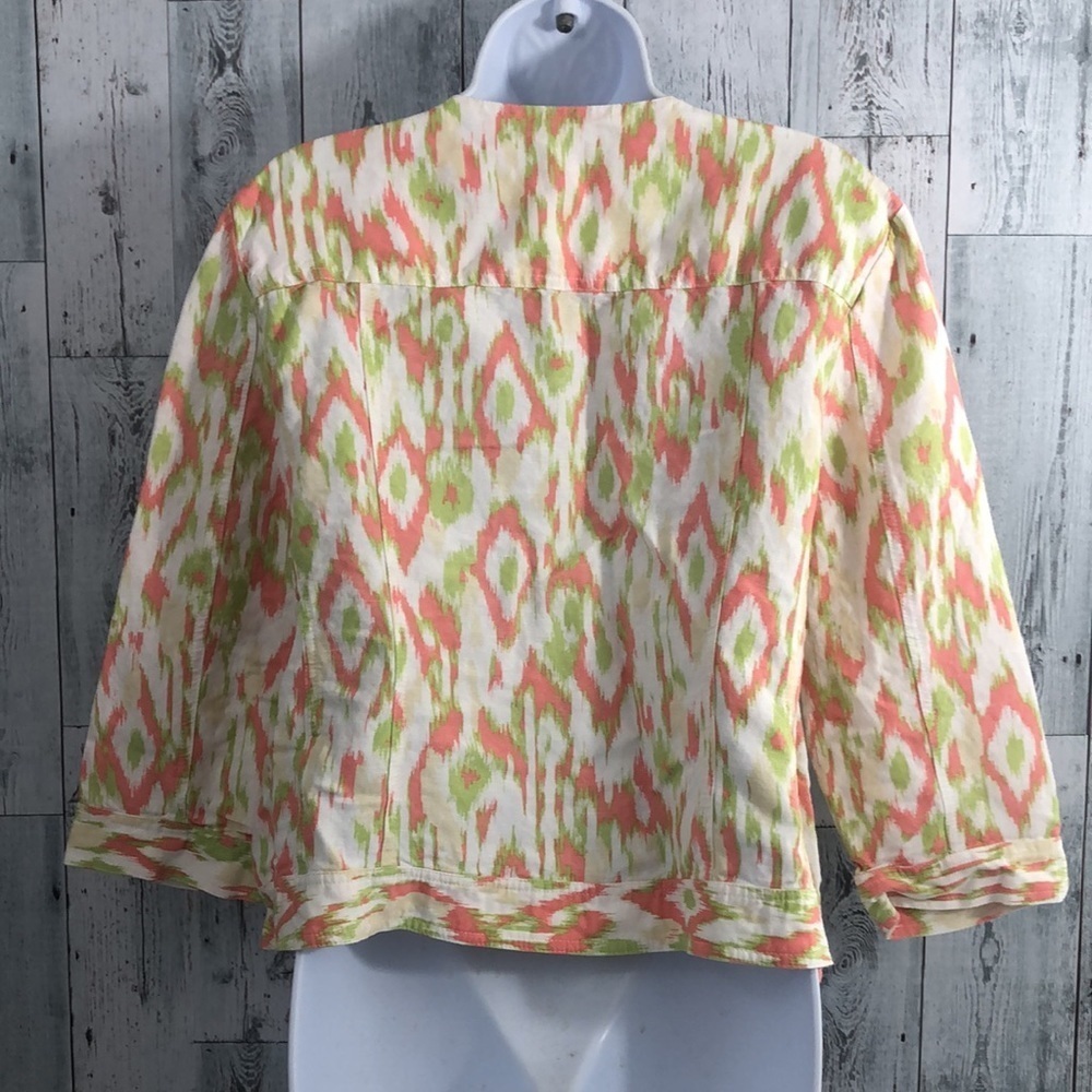 Ruby Rd. Linen Blend Geometric Jacket 18 - Picture 5 of 10